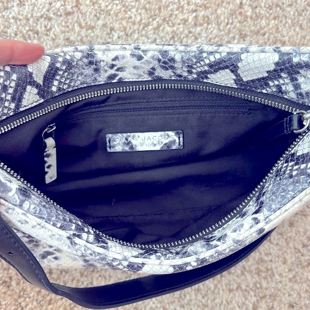 MARC JACOBS Snakeskin Leather Baguette Shoulder Bag